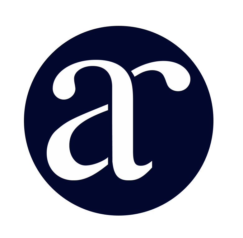 ar blue round - white logo